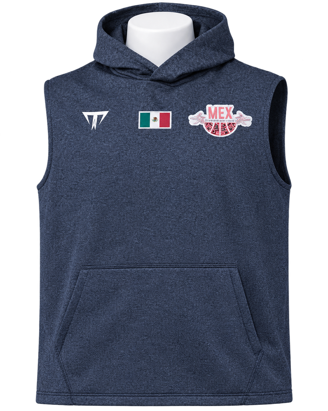 Chaleco hoodie México azul marino jaspe