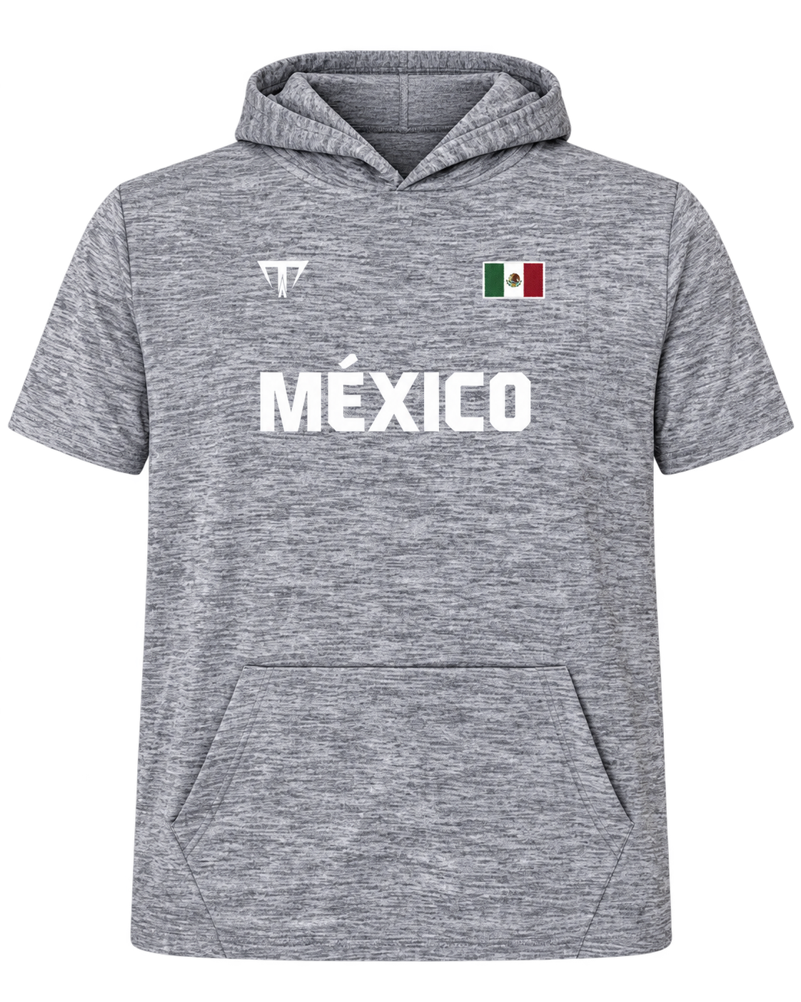 Playera hoodie México gris jaspe