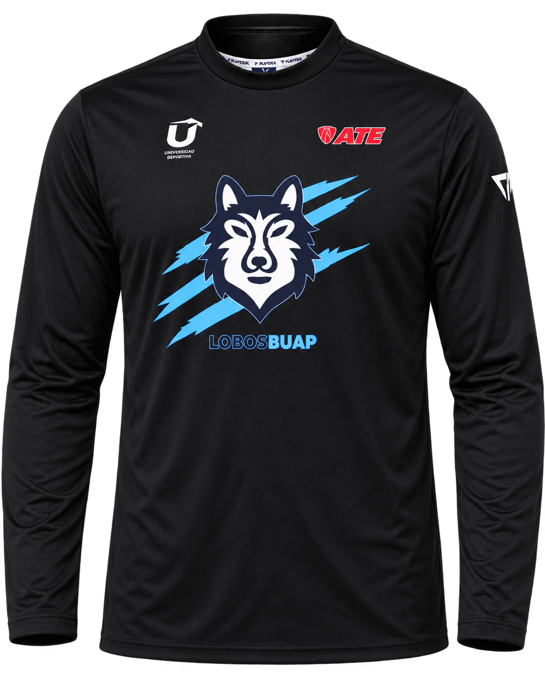 Playera Lobos BUAP manga larga negra